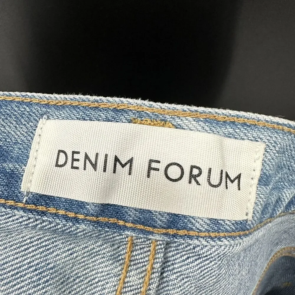 Denim Forum The Ex Boyfriend Distressed Organic Cotton Denim Short Size 24